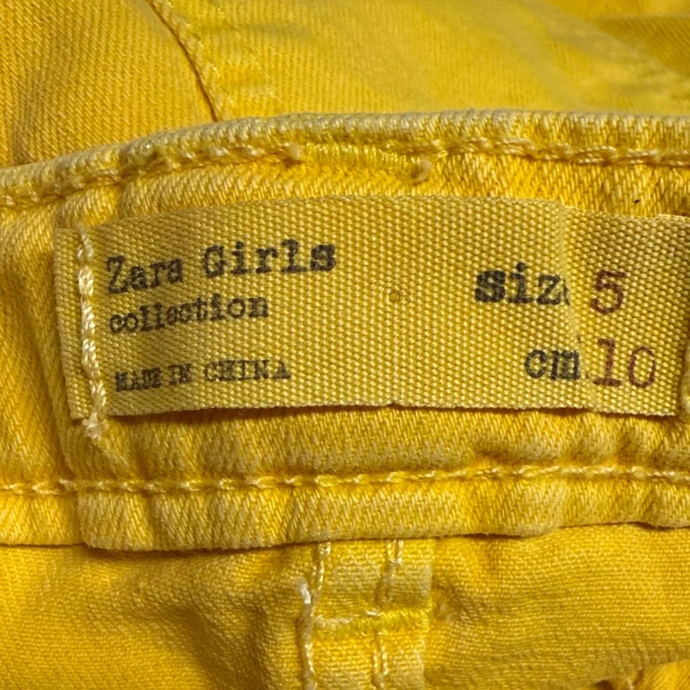 Zara Yellow Embroidered Kids Shorts